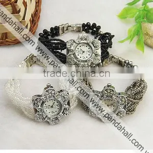 Fashion Bracelet Watches, With Alloy Rhinestone Watch Head(BJEW-G240-M) thumbnail-1