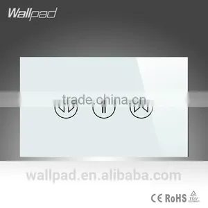 China Supplier Wallpad LED White Crystal Glass 110~250V US 120 Version Electrical Touch Power Window Blinder Curtain Switch thumbnail-1