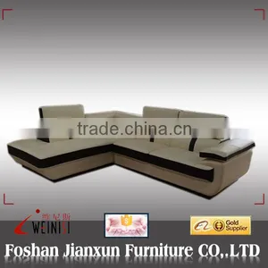 AD396 Tow-toned Leather Sectional Sofa Set thumbnail-1