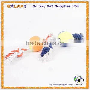 R35200 Factory Wholesale Plush Tennis Ball Chew Toy Cotton Rope Pet Dog Toy thumbnail-3