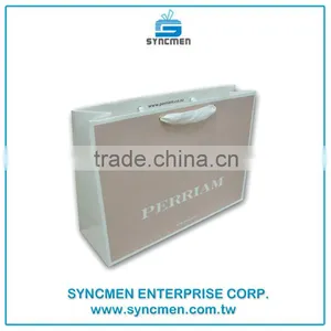 For Clothing With Printing Logo Customized White Kraft Paper Shopping Bags thumbnail-1