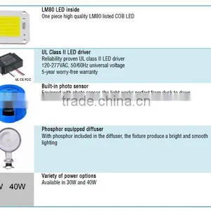 IP65 Dusk to Dawn LED Pathway Lighting 40W With Photocell thumbnail-4