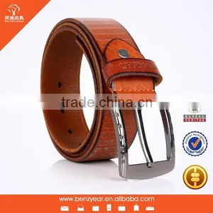 Gun Color Pin Belt Buckle Tan Cowhide Custom Belt Buckle Leather Belt thumbnail-1