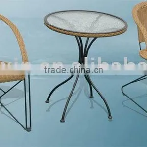 Rattan Table and Chair thumbnail-1