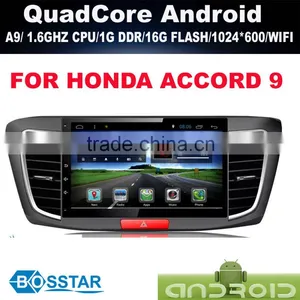 A9 Quad Cord ORIGINAL OEM Android Car Radio Gps for HONDA ACCORD 9 With Wifi,bluetooth,16g Inand FREE IGO MAP thumbnail-1