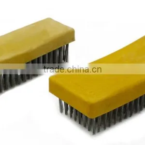 Yellow Plastic Block Wire Brush thumbnail-1