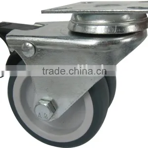 Grey TPR Twin Wheel Caster thumbnail-1