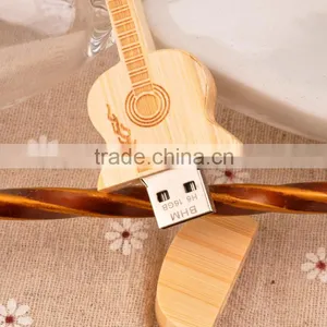 OEM Wooden Guitar Shape Usb Stick Bulk Usb Flash Memory Drive thumbnail-3
