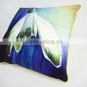 Decorative Car Sofa Bed Flower Printed Cushion Covers Comfortable Fabric Velvet Pillow Cases thumbnail-4