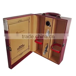 The Latest Design Luxury High Quality Wooden Wine Box for Two Bottles With Leather Surface thumbnail-4