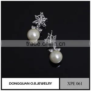 Fashion Imitation Jewelry Silver Earring and Pearl Earrings Design Wholesale thumbnail-3