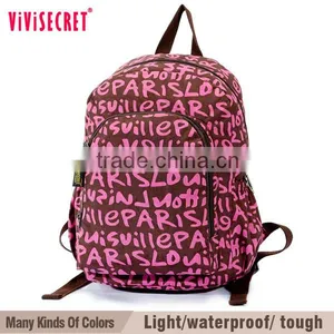 Comfortable Design Nylon Pink Quilted School Backpack for College Student thumbnail-6