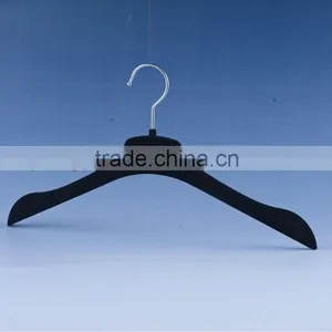 Black Thin Flocking Dress Plastic Hanger thumbnail-3