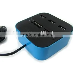 2016 Inovative Products Top Quality Logo Printed 3 Port USB Hub Card Reader, USB2.0 HUB With Cable thumbnail-4