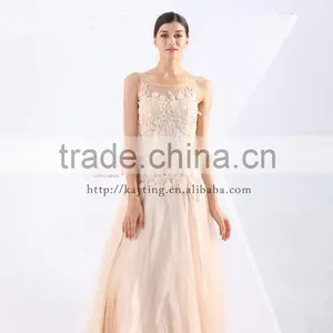 Graceful Applique Pink Long Prom Dress Real Sample Bridesmaid Dresss Pattern thumbnail-2