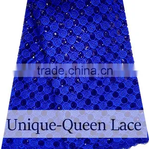 2016 High Quality African Guipure Lace Fabric With Stones /african Cord Laces With Sequins/sequins Guipure Lace thumbnail-1