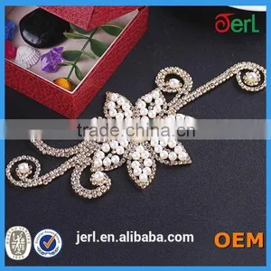 Wholesale Bridal Beaded Crystal Rhinestone Appliques for Dresses thumbnail-1