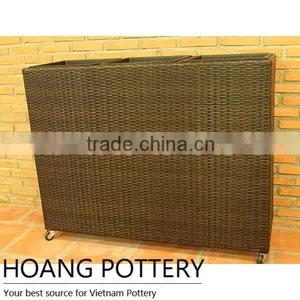Garden Rattan Wicker Flower Pot thumbnail-1