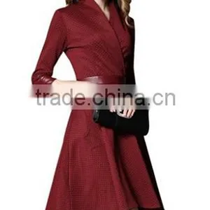 Women's Sexy V Neck Polka Dots Swing Cocktail Party Dress thumbnail-2