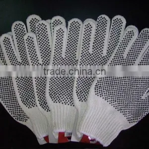 7g One Side Black Pvc Dot Cotton Glove & Cotton Glove thumbnail-1