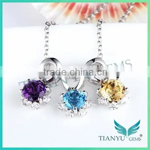 New Style Fashion 925 Sterling Sliver Pendants Charms Colors Diamond Necklace Jewelry thumbnail-1