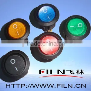 Spst 3 Pins on off Mini Round Illuminted Rocker Switch 6a 250vac thumbnail-1
