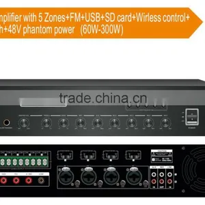 48V Phantom Power FM SD Card Amplifier, 5 Zone Mixer Amplifier With Bluetooth thumbnail-1