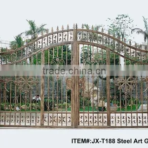 Customized Residential Wrought Iron/galvanized Powder Coated Steel/Iron Driveway Gates thumbnail-4