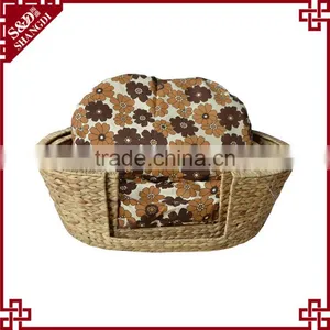 Wholesale Dog Supply Multi Designs Natrual Straw Woven Bed for Dog thumbnail-4