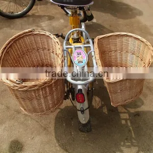 100%Handmade Big Wicker Shopping Bicycle Basket Wicker Bike Basket thumbnail-2