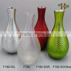 Olive or Green Color Mercury Glass Wedding Vase thumbnail-3