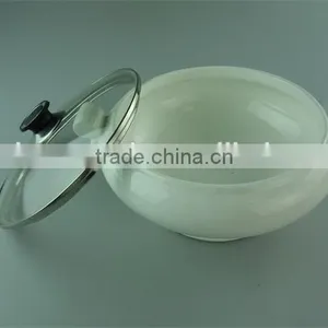 Cheap Magnesian Ivory White Porcelain Soup Tureen With Glass Lid thumbnail-1