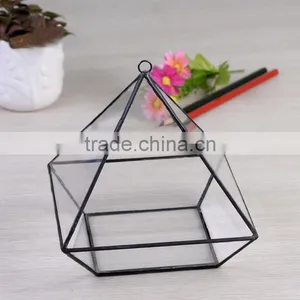 2016 Most Fashionable Clear Glass Prism Air Plant Terrarium / Tabletop Succulent Plants Holder Home Decor Flower Pots thumbnail-1