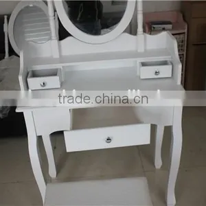 Home Furniture Elegant White Dresser Set With Mirrors And Stool Simple European Style Bedroom Furniture YD-B-1Item 80*40*135cm thumbnail-2