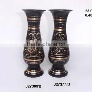 Black Paint Traditional Indian Vases Made in Cast Brass thumbnail-1