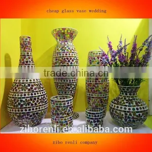 Different Types Flower Pattern Mosaic 50cm Glass Vase thumbnail-1