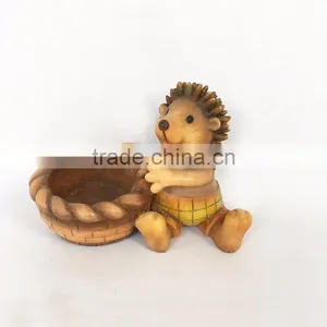 Custom Resin Lovely Hedgehog Figurine Animal Candle Holder thumbnail-2