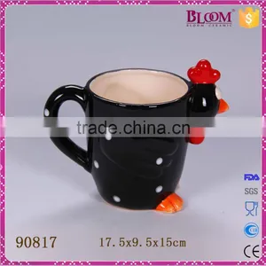 Black Rooster Ceramic Coffe Mug thumbnail-4