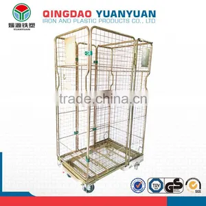 Stackable 4 Sided Logistics Container Pallet Warehouse Cages Trolley Roll Cage thumbnail-1