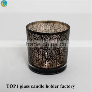 Candlestick Holders Antique Dark Purple Glass Decorative Candlestick Candle Holders thumbnail-2