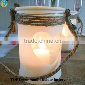 Brown Candle Holders Blue Painted Glass Jars for Candle Holders thumbnail-2