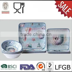 Square Plastic Dinner Set Melamine Tableware Manufacturer thumbnail-1