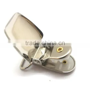 3/4" Wire Loop, High Quality Stamping Steel Metal Suspender Clip With Plastic Teeth Inside for Garment, Cloth Clip thumbnail-3