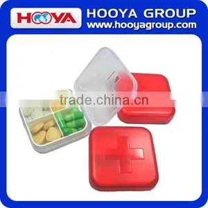 6.5*6.5*2.15cm Pill Box/4 Compartment Capsule Box thumbnail-1