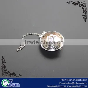 CK-TI0109 Stainless Steel Silver Smile Shape Tea Spice Strainer Ball Infuser Filter Herb Steeper High Quality Tea Infuser thumbnail-2