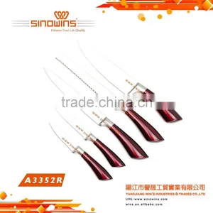 A3338R-1 Hot Sale High Quality 5pcs Stainless Steel Knife Set With Rubber Sprayed Handle thumbnail-3