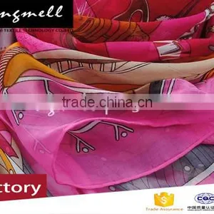 Custom Top End Digital Print Silk Scarf for Female in Spring thumbnail-3