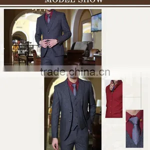 2015 Hot Sale Bespoke Tailored Made Men's Business Suits Made in China thumbnail-6