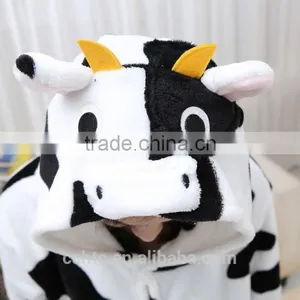 Flannel Cartoon Adult Animal Jumpsuit Animal Pajamas Jumpsuit Cow Design thumbnail-3