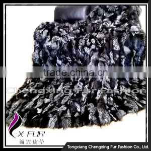 CX-D-82 Luxury Silver Fox Fur Carpet for Home Decoration thumbnail-1